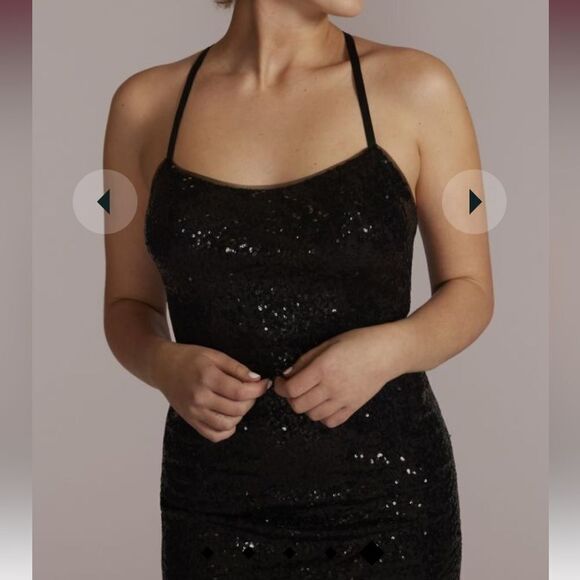 JULES AND CLEO sequin mini dress w/removable skirt Size‎ 20 Black Nwt in pkg - Picture 5 of 11
